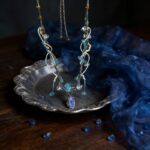 Labradorite & Aquamarine Raw Stone Macramé Necklace