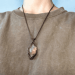 Natural Pink Crystal Handmade Wire-Wrapped Pendant