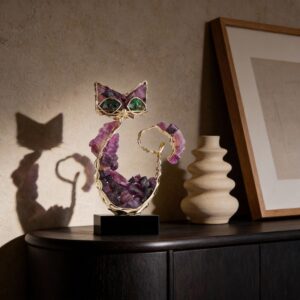 Amethyst Lucky Cat Ornament