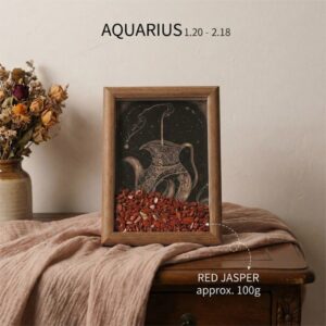 12 Constellation Natural Crystal Chip Frame - Aquarius