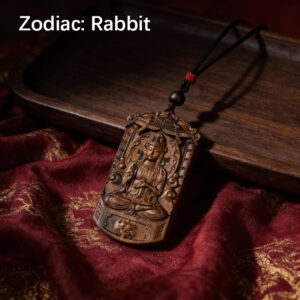 Wooden Zodiac Guardian Pendant - Rabbit Zodiac