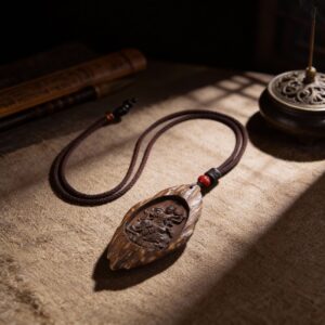 Natural Wood Zodiac Guardian Pendant