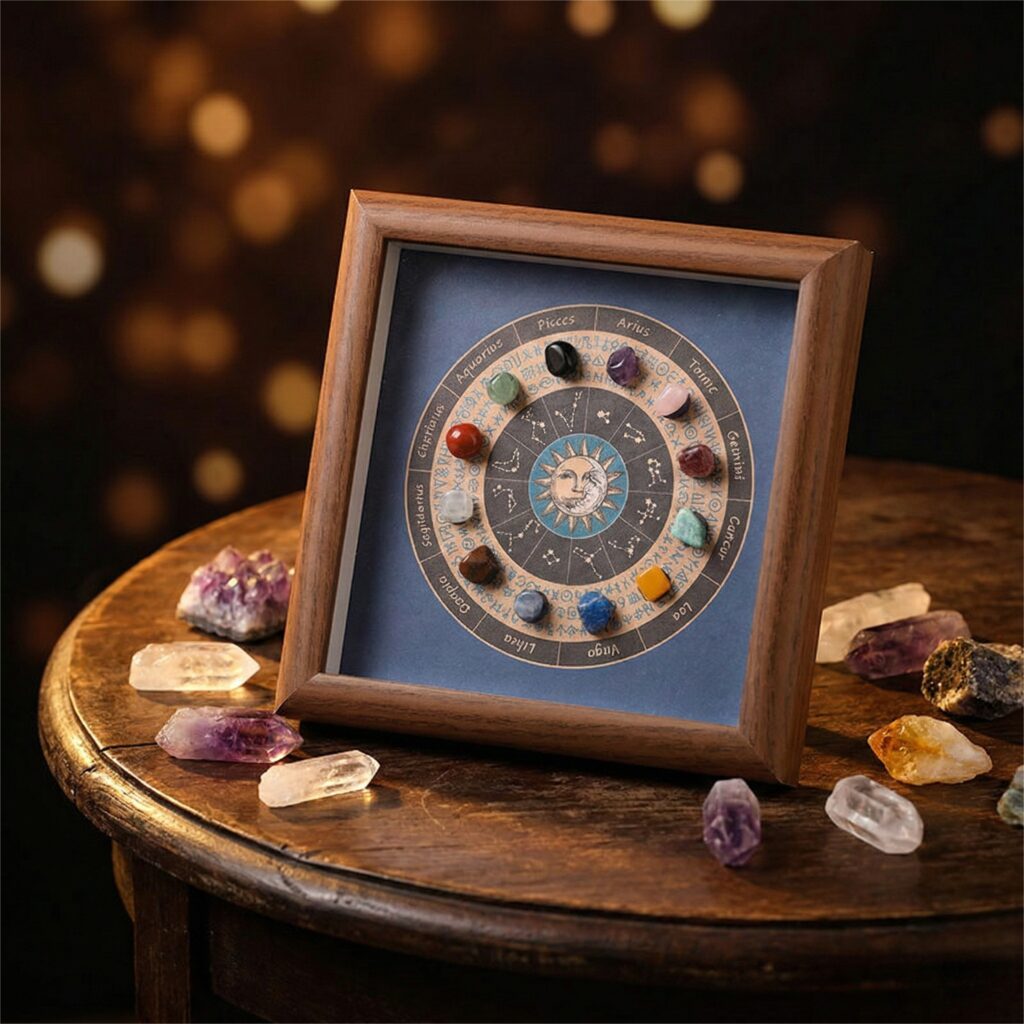 12 Constellation Natural Crystal Specimen Frame