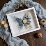 Blue White Preserved Flower Butterfly DIY Craft Kit