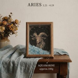 12 Constellation Natural Crystal Chip Frame - Aries