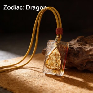 Ancient Glass Chinese Zodiac Guardian Pendant - Dragon Zodiac