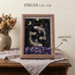 12 Constellation Natural Crystal Chip Frame