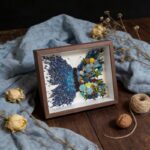 Blue Tone Crystal Dried Flower Butterfly DIY Craft Kit