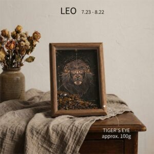 12 Constellation Natural Crystal Chip Frame - Leo