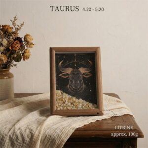 12 Constellation Natural Crystal Chip Frame - Taurus