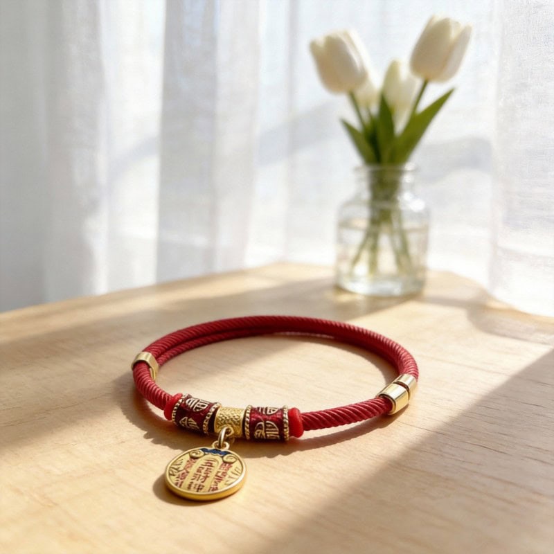 Red String Six Blessings & Five Gods of Wealth Pet Collar
