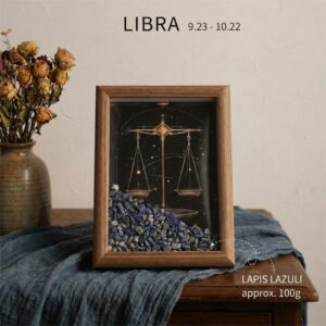 12 Constellation Natural Crystal Chip Frame - Libra