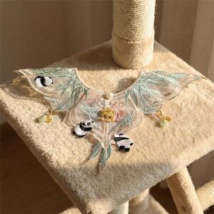 Panda Embroidery Pet Shawl Bib - S-28cm (approx. 11.02 in)