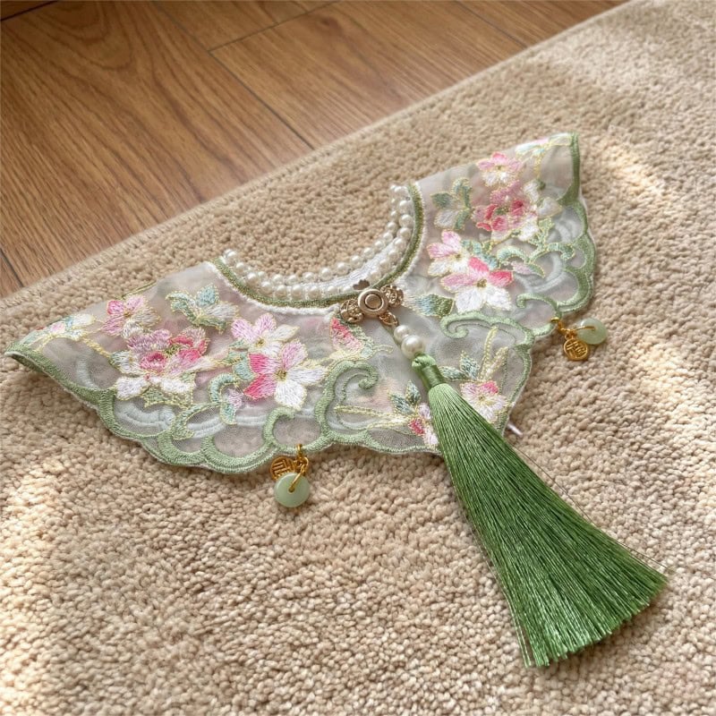 Floral Embroidery Pet Cloud Shoulder Collar