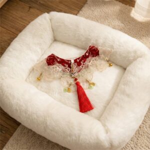 Red Lace New Year Pet Collar