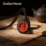 Sandalwood Elephant & Cinnabar Zodiac Guardian Pendant