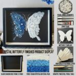 Blue White Feather Pearl Crystal Butterfly DIY Craft Kit