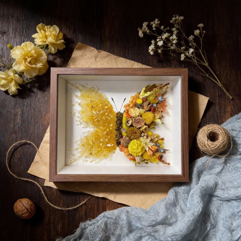 Autumn Style Preserved Flower Butterfly DIY Craft Kit
