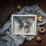 Blue White Preserved Flower Butterfly DIY Craft Kit