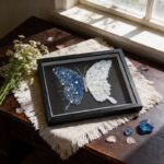 Blue White Feather Pearl Crystal Butterfly DIY Craft Kit