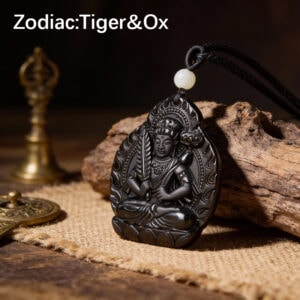 Obsidian Zodiac Guardian Pendant - Ox Zodiac