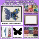 Blue Tone Crystal Dried Flower Butterfly DIY Craft Kit