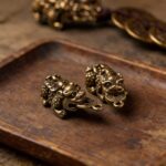 Brass Pixiu Five Emperor Coins Lucky Ornament