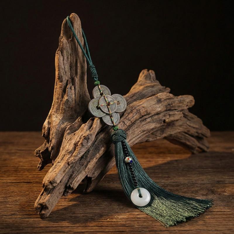 Five Emperor Coins Peace Buckle Lucky Tassel Ornament