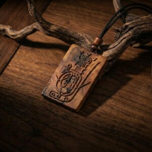 Thunderstruck Jujube Wood Taoist Talisman Lucky Pendant